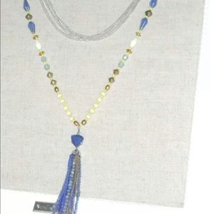 Stella & Dot BLUE Azure tassel necklace- versatile NEW